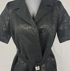 SimplyVera Wang Brocade Short Sleeve Trench Coat